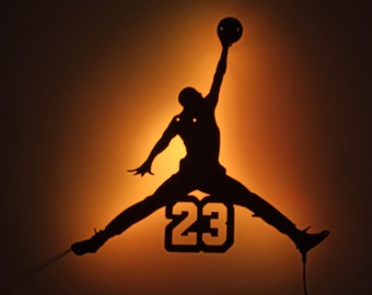 Michael Jordan LED Wall Art: RGB Color Changing Wooden Decor