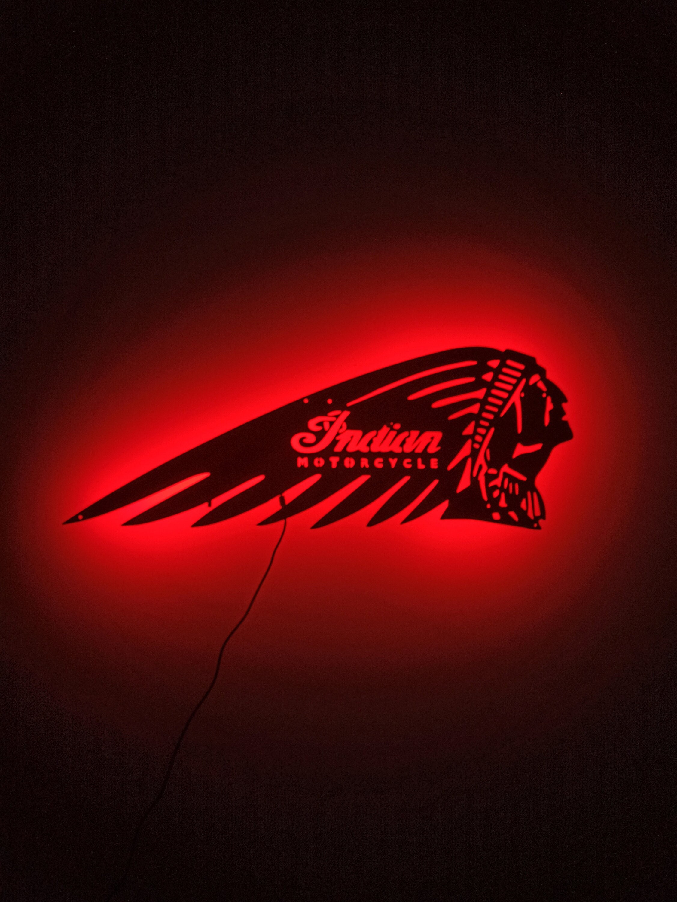Indian Motorcycles Logo Wall Art with RGB Color Changing Led, Indian Motorcycles Wall Art, Indian Motorcycle Sign, Indian riders sign