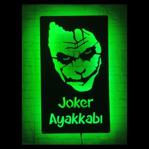 Personalized Joker Wall Art with RGB Color Changing Led, Wood Wall Decor, RGB Lights, Home Decor, Birthday Gift