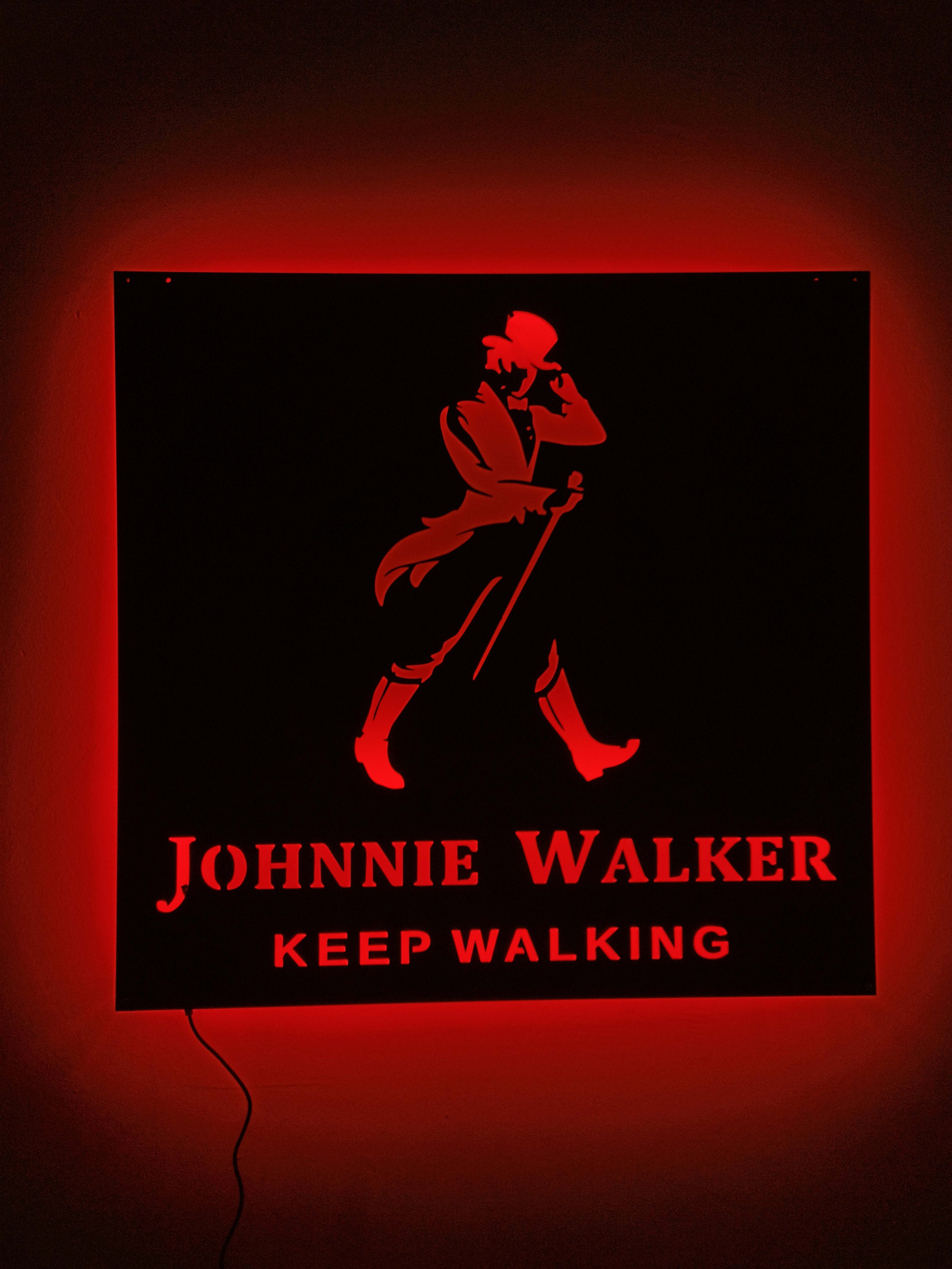 Johnnie Walker LED Wall Art: RGB Color Changing Wooden Decor - Etsy