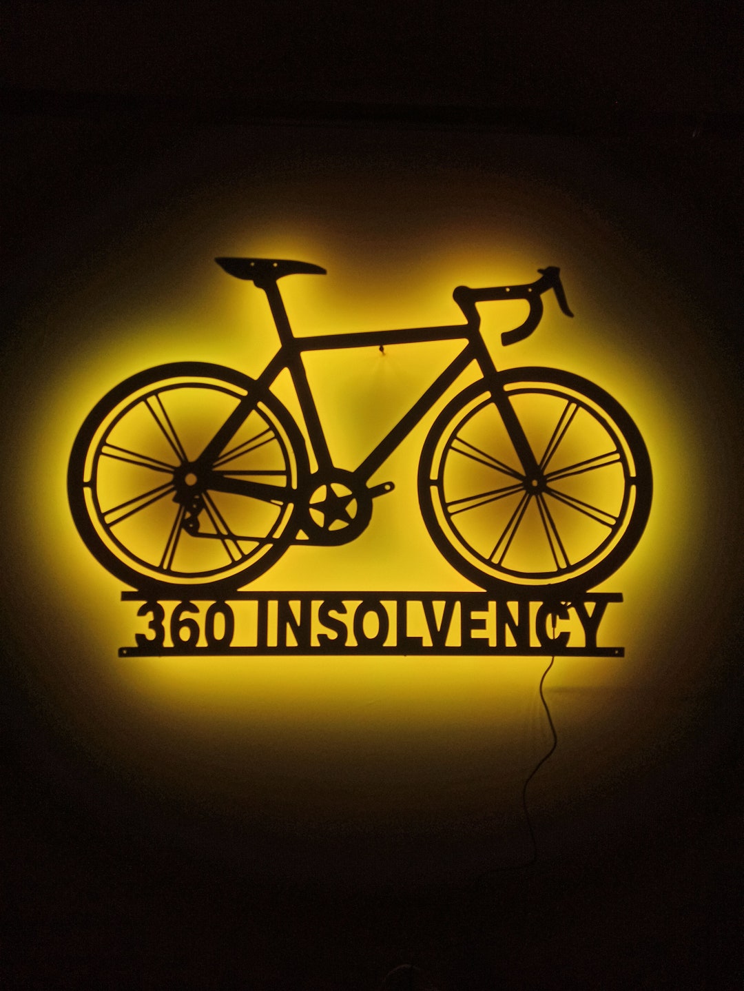 Custom Road Bike Wall Art With RGB Color Changing Led Biker Etsy