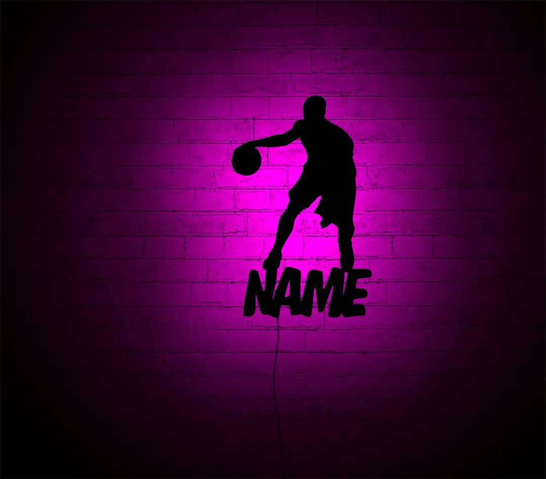 Personalized Basketball Wall Art: RGB Color Changing LED Light - Etsy