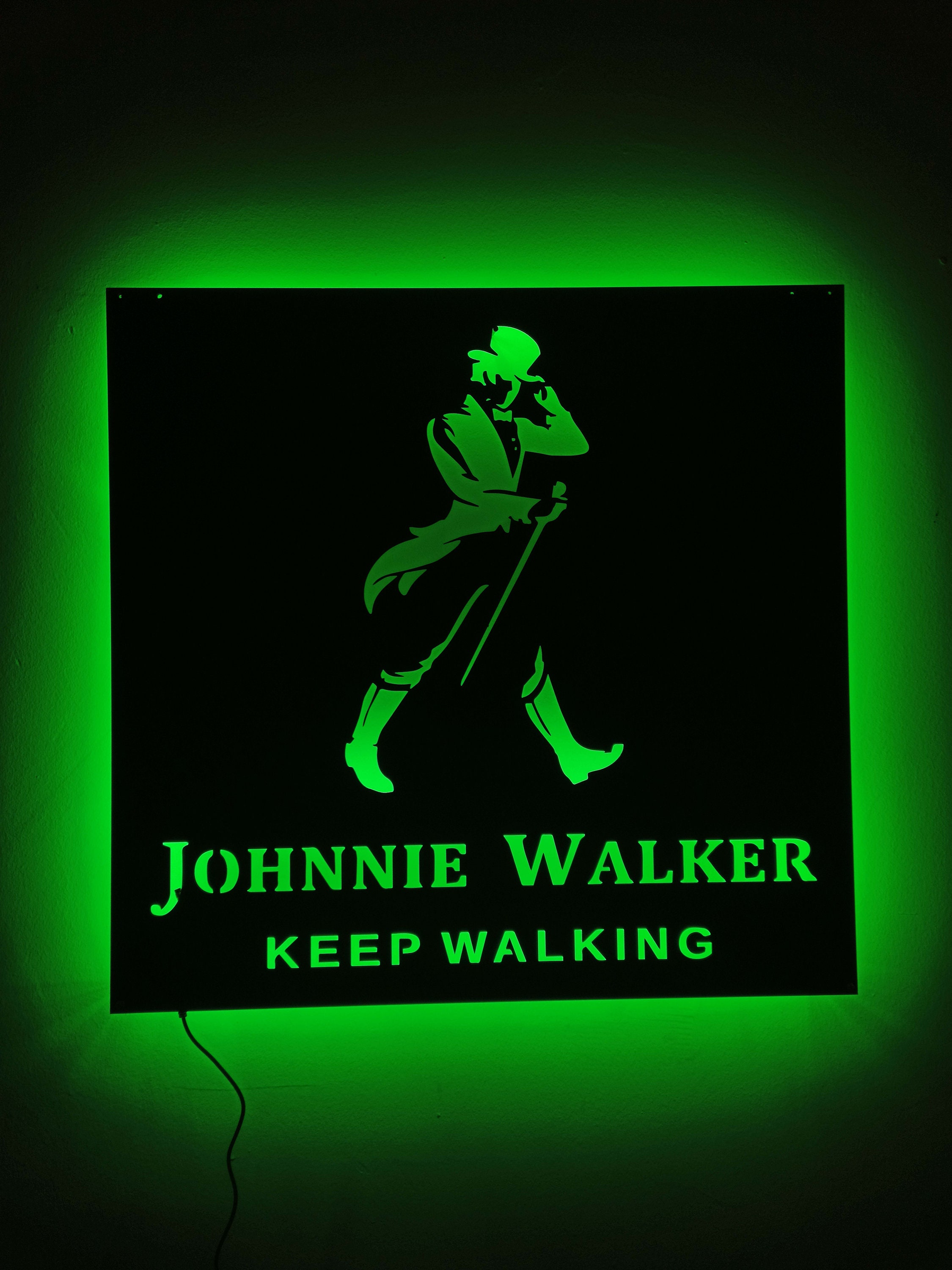 Johnnie Walker Lighted up Wall Art, RGB Led 16 COLORS W