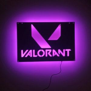 Gaming room decor sign lighted-up WallArt with RGB Color  Changing Led, Game Room Wall Art, Valorant  Gift,Valorant sign
