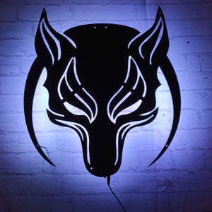 Wolf Lighted Up Wall Art, RGB Led 16 COLORS W/REMOTE Control Wooden Wall Decor, Home Decor, Birthday