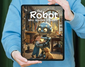E-boek met kinderverhalen | Verhaaltje voor het slapengaan voor kinderen | Digitale download | De robot die een hart wilde
