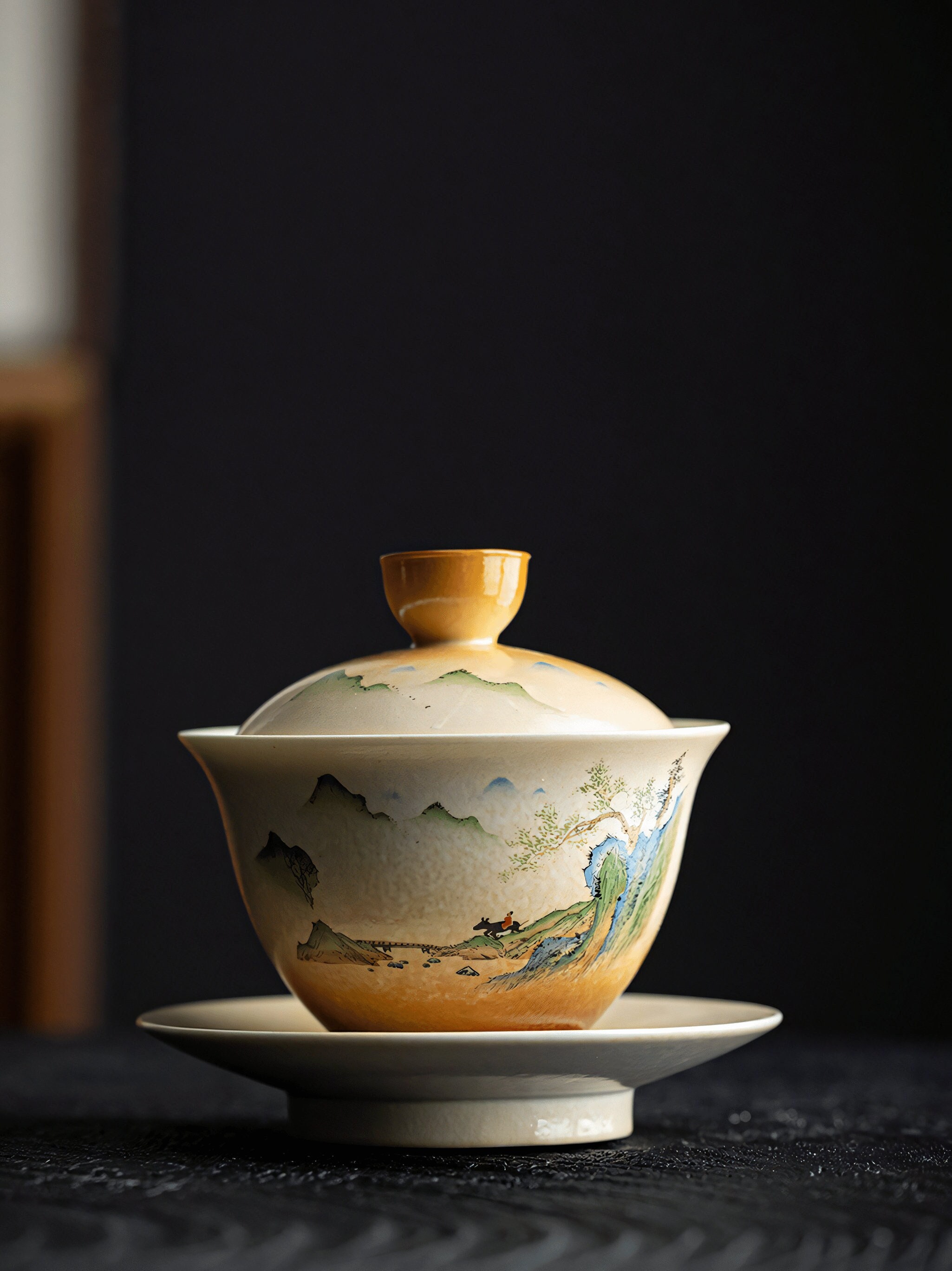 Desert and Sky Glazed Ceramic Gaiwan and Cups