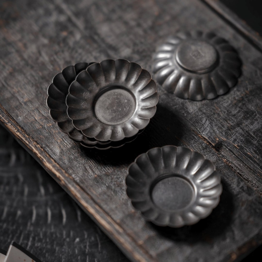 Japanese Flower Tea Coasters Set Vintage Metal Brass Chinese Japanese Tea Cup Ceremony Etsy