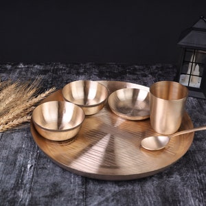 Bronze Plate - Kansa Full Plate 11 Inch - Indulge In The Ultimate Dining Experience,6 pes kansa dinner set,vinteg dinner set