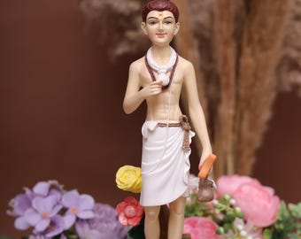 Gold Neelkanth Varni Resin Statue: Swaminarayan Idol for Home Temple