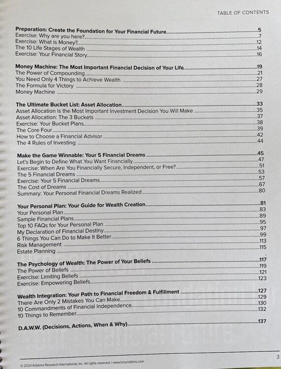 Tony Robbins - Wealth Mastery Manual - Etsy