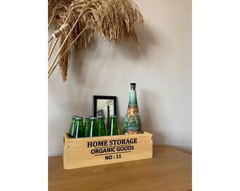 PICK French Wine Crates Wood Crates Rustic Wedding Decor Gift Card Box, Wooden Hamper Wine Bar Home Decor Gift Box Storage Crates Garden Box