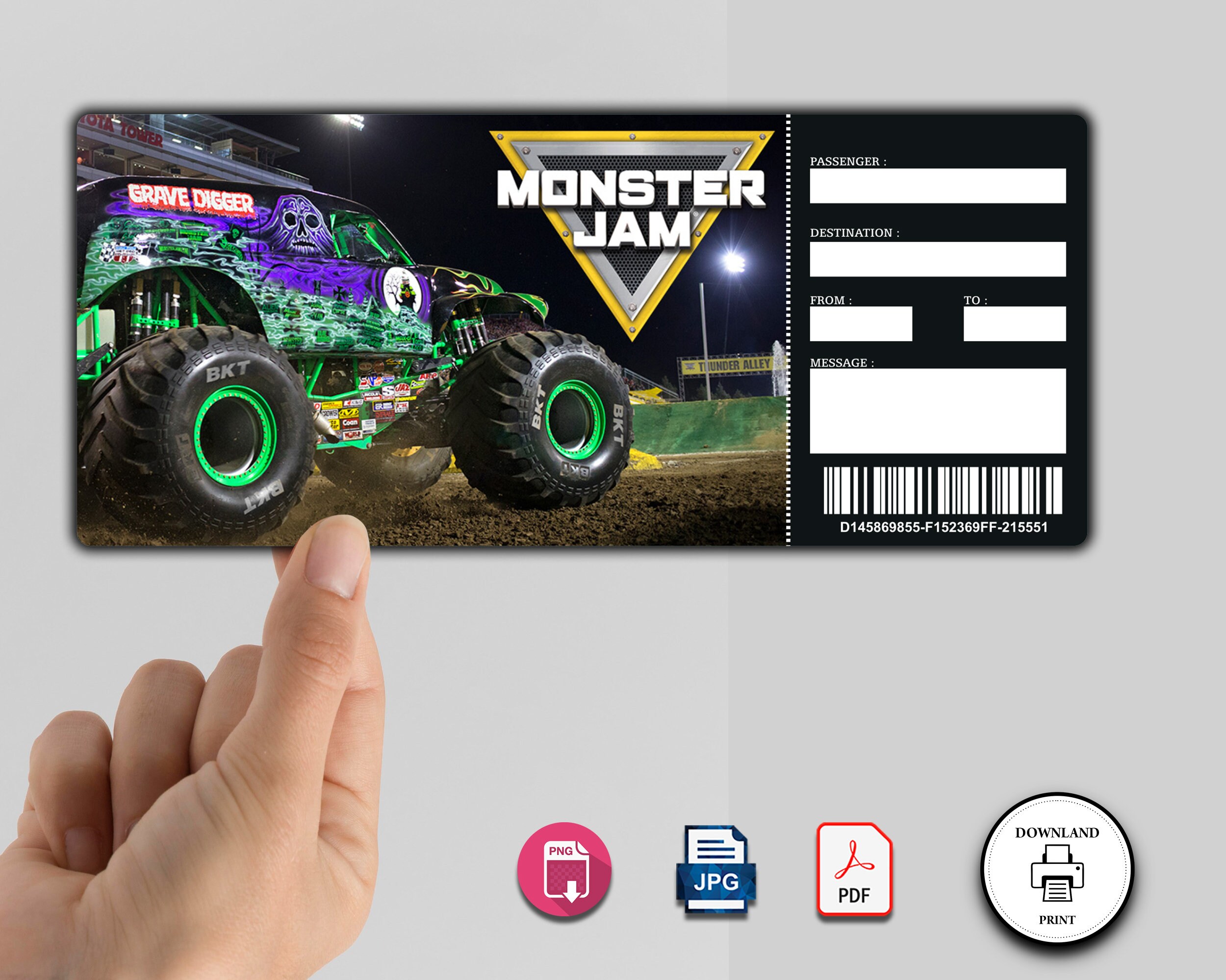 Printable Monster Jam Tickets Editable Monster Jam Tickets - Etsy