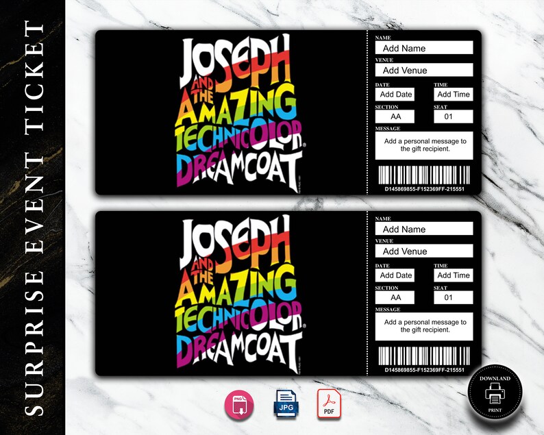 Printable JOSEPH &amp; the Amazing Technicolor Dreamcoat Broadway - Etsy