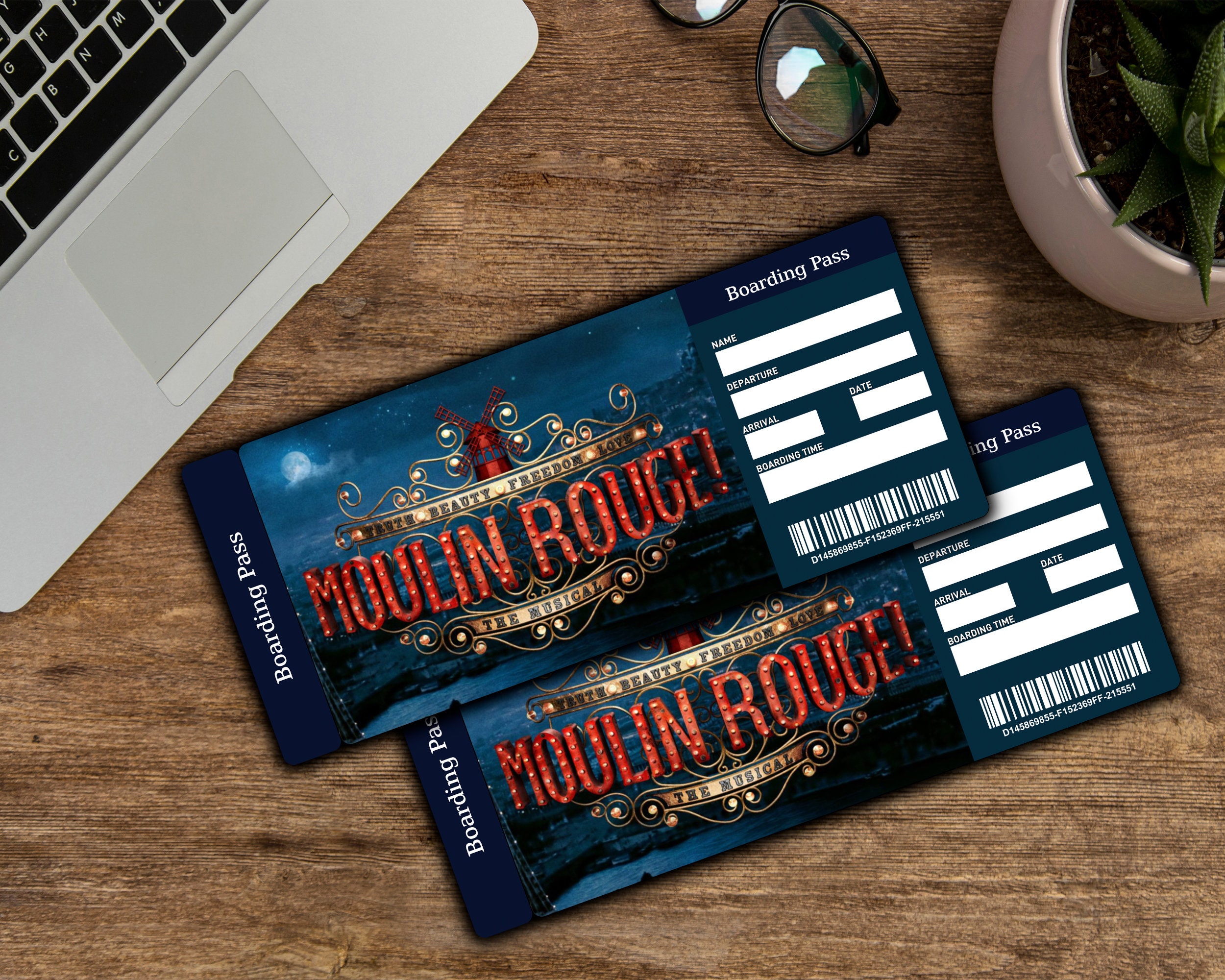 Moulin Rouge Ticket Printable Surprise Gift Reveal -  Israel