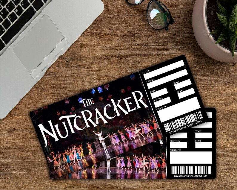 Printable NUTCRACKER Broadway Surprise Ticket Editable Musical Etsy