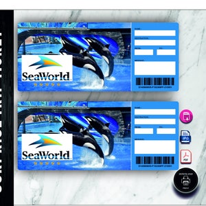 Editable Seaworld Surprise Ticket Template, Printable Sea World Florida Boarding Pass Template ...