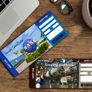 Printable KENNEDY SPACE CENTER Surprise Trip Gift Ticket Boarding Trip ...
