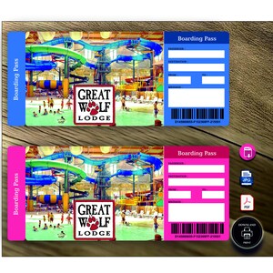 Printable Great Wolf Lodge Surprise Trip Gift Ticket Amucement Park ...