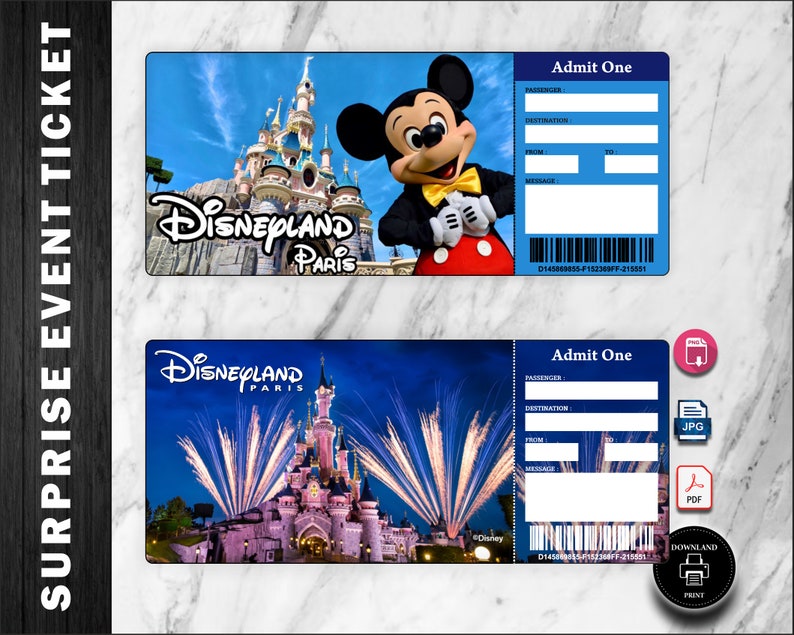 Editable Boarding Pass Disneyland Paris 30th Anniversary Etsy Australia