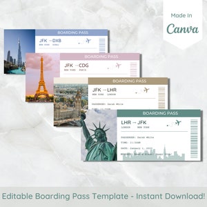 Bearbeitbare Bordkarte Vorlage - Benutzerdefinierte Bordkarte - Druckbares Flugticket-Geschenk - Überraschungs-Reiseticket - New York Surprise Trip