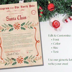 Letter from Santa Template, Nice List Certificate, Official Santa Claus Letter, Personalized Father Christmas Letter, North Pole, Xmas Eve image 3