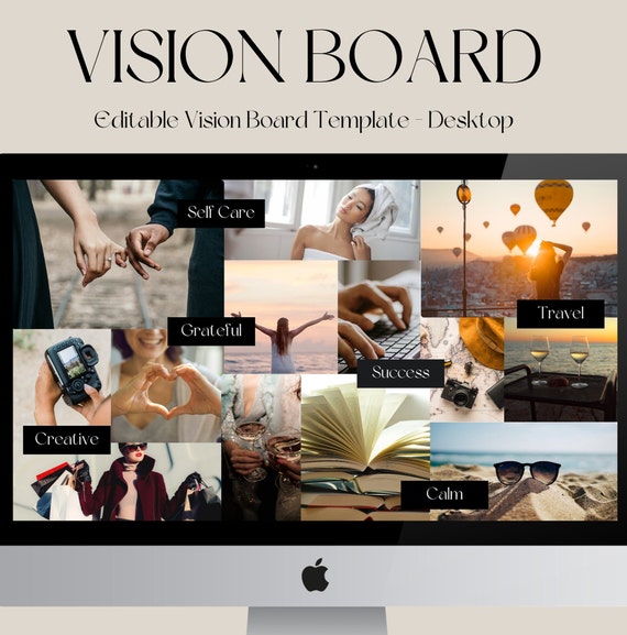 Digital Vision Board Template, 2024 Vision Board, Goal Planner