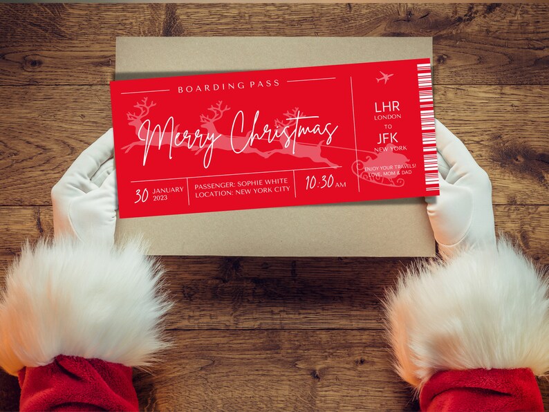 Editable Christmas Boarding Pass Template Custom Boarding Card editable-christmas-boarding-pass-template-custom-boarding-card