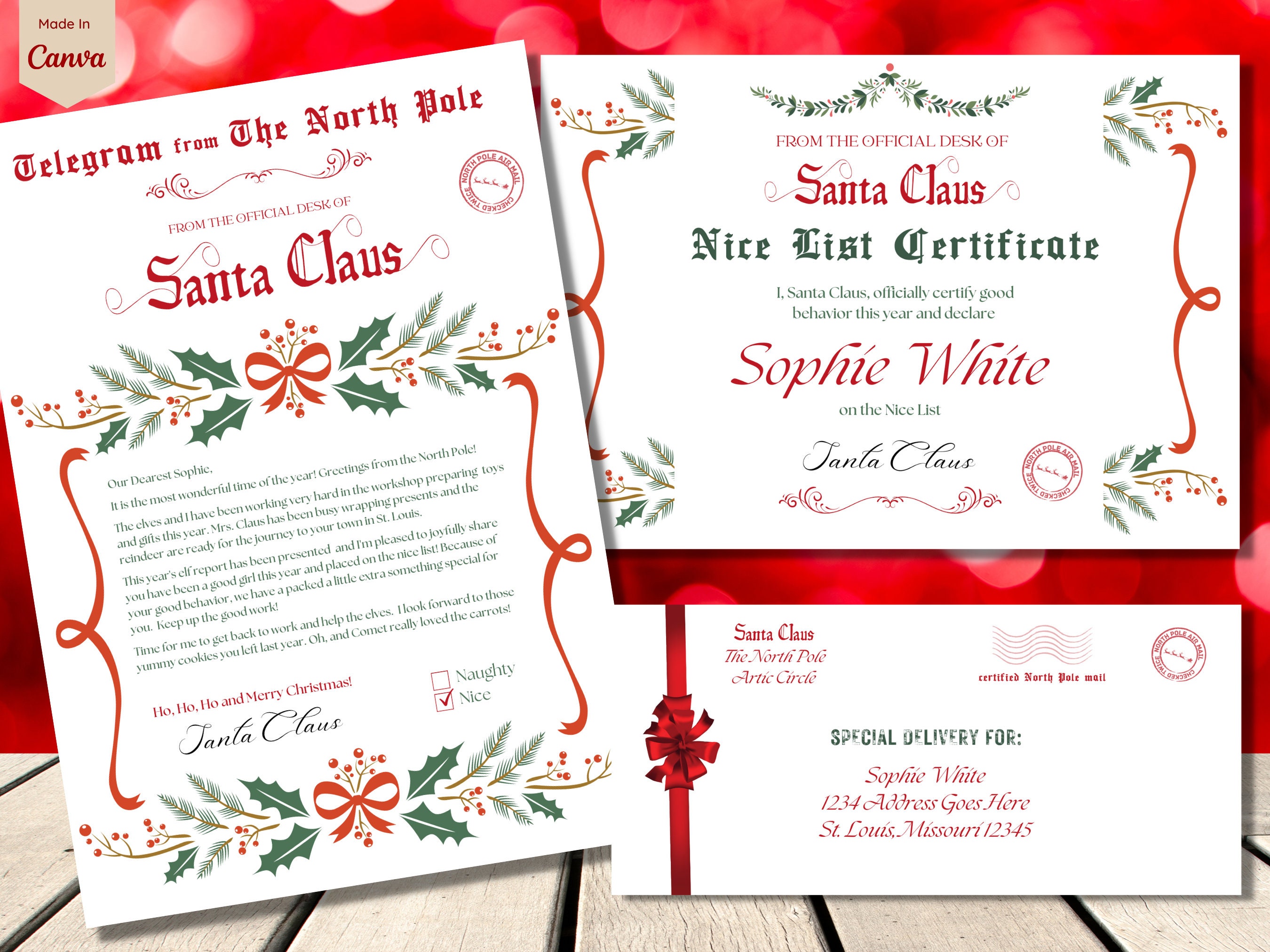 Santa Letter Template - Etsy
