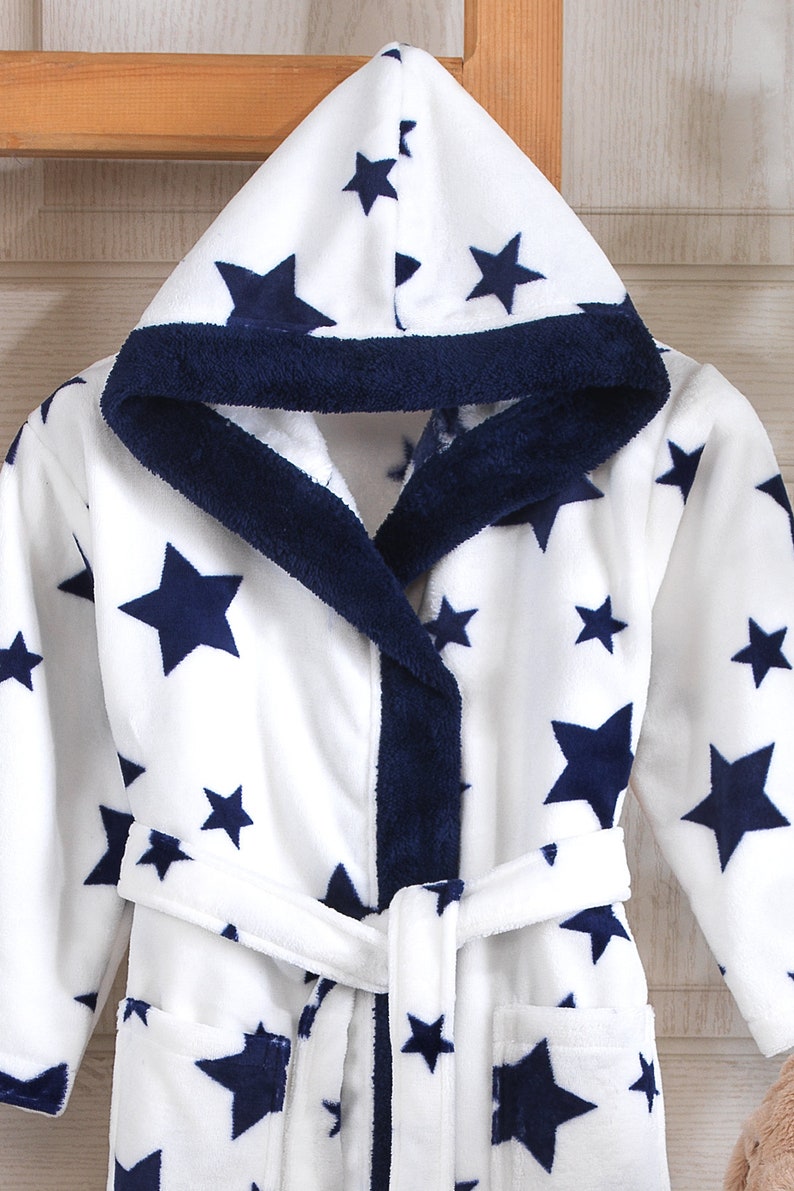 Super Soft Plush Hooded Kid's Robe Unisex Children and Kids Bathrobe ...