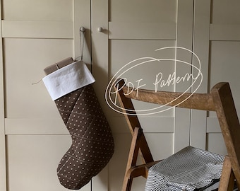 Quilted Christmas Stocking - DIGITAL PDF PATTERN