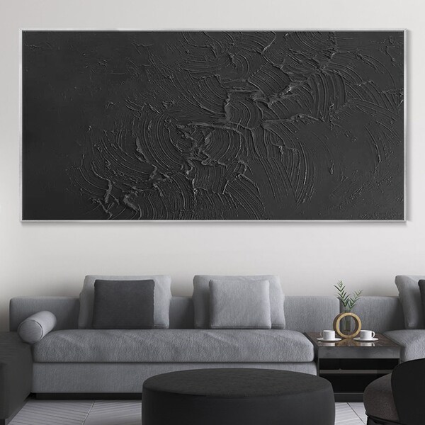 3d Original Mid Century Modern Painting on Canvas Textured Wall Art