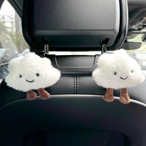 2Pcs Could Car Seat Back Hook, Cloud Storage Hook, Car Purse Hook, Car Accessories, Car Organizer, Kawaii Car Hooks, Car Interior Products