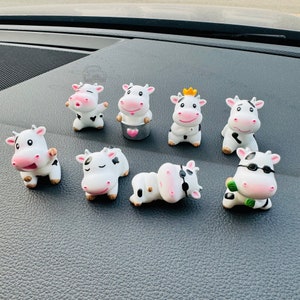 Cute Cow Car Interior Accessories, Car Dashboard  Decor, Animal Desktop Ornament, Cartoon Car Ornament, Car Accessories for Women