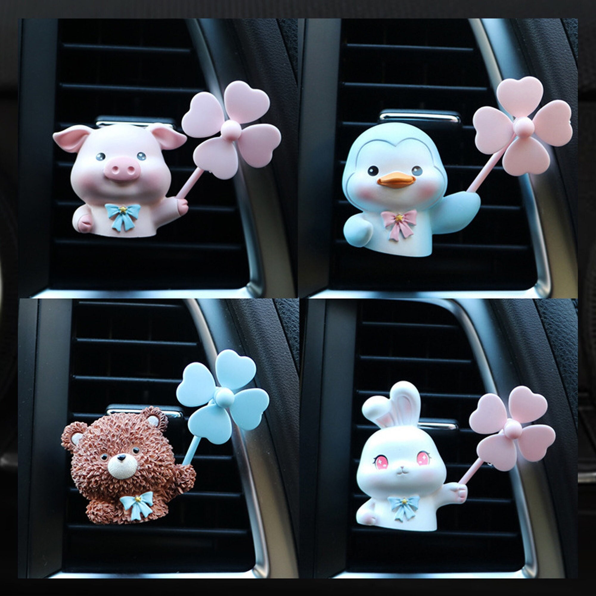 TWO Cute Pilot Bear car air freshener, UK Stock With 2 Fragrance Tablets.