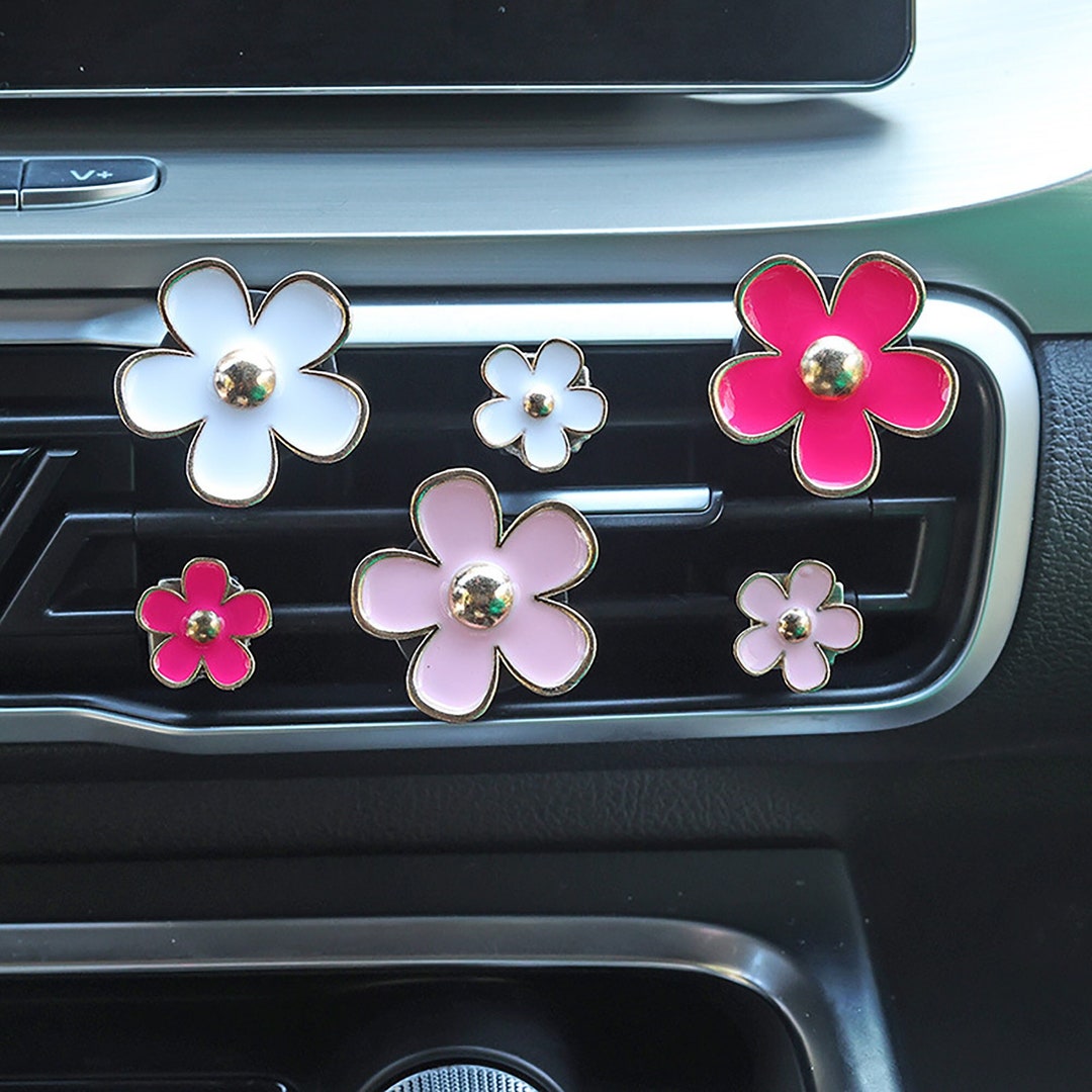 4 Pcs Daisy Car Vent Clip, Flower Car Decoration Clip, Car Air