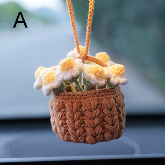 Car Handmade Crochet Ornament Plant Styling Pendant Crochet Plants Hanging
