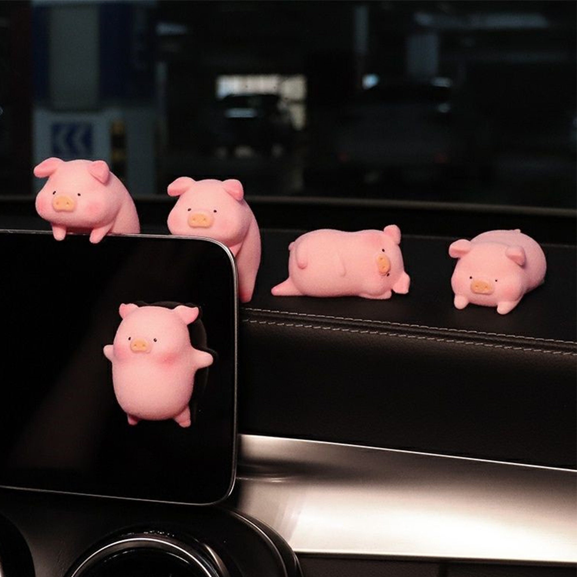 Cartoon Pig Car Ornament, Car Dashboard Decor, Cute Car