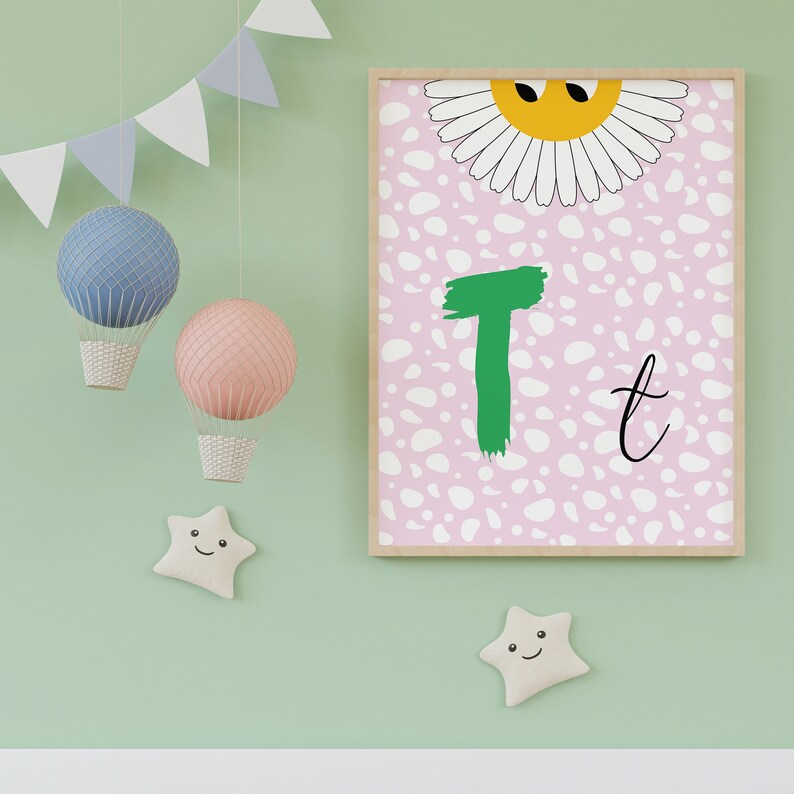alphabet wall letters printable abc wall art for nursery etsy