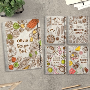Personalized Recipe Book Cover svg,Wooden cookbook recipes Laser Cut Files,Valentines Day Gift svg,Mother&#39;s Day gift svg,Glowforge svg files