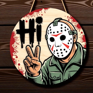 Maschera horror con simbolo della pace in formato SVG, file di taglio laser per decorazioni murali divertenti e spaventose, download digitale di insegne in legno insanguinate di Halloween