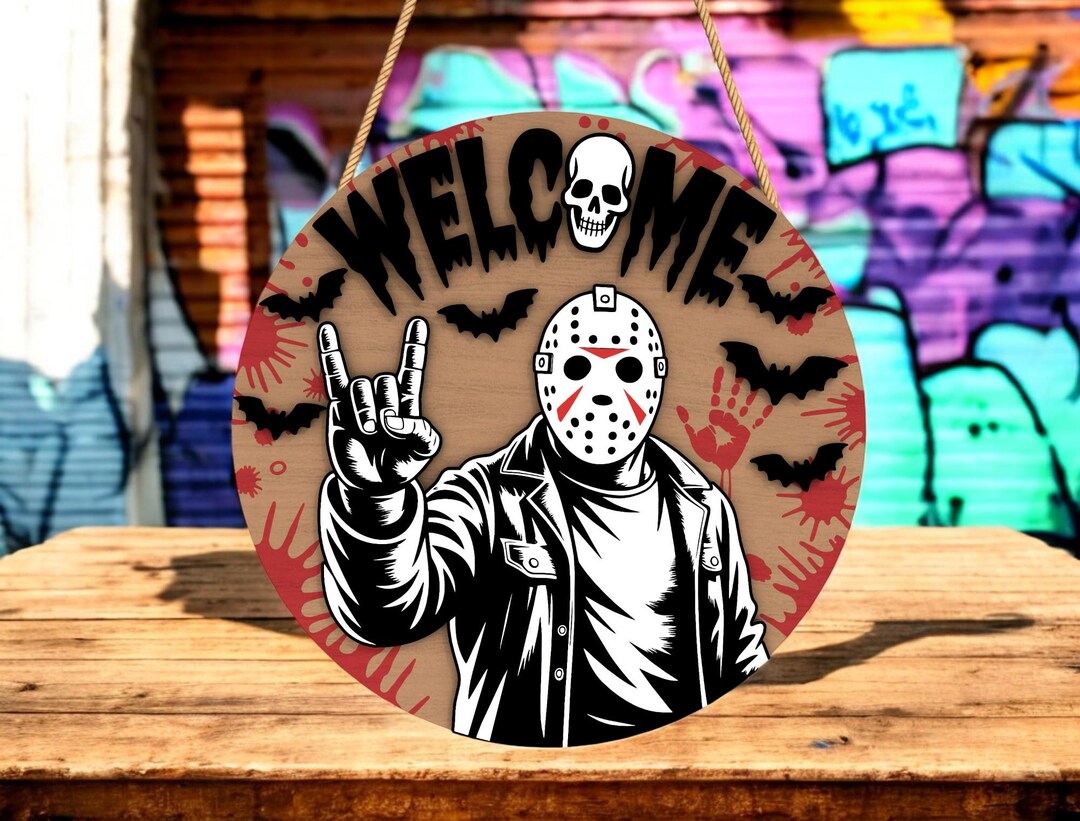 Jason Welcome Sign SVG, Horror Laser Cut File for Halloween Decor ...