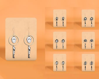 Horror Character Earrings Svg , Halloween Flower Earrings SVG File, Horror Rose Earrings Laser Cut , Halloween SVG, Glowforge Svg Files