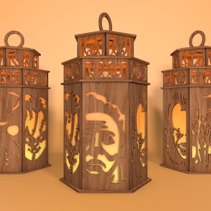 3D Horror Lantern Laser Cut File ,Halloween Scene Lantern Svg, Night Light Candle Holder Laser Cut ,Candle lantern Svg ,Laser Cut Glowforge