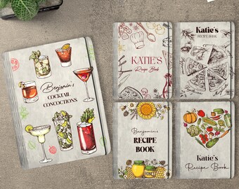 Personalized Recipe Book Cover svg,Wooden cookbook recipes Laser Cut Files,Valentines Day Gift svg,Mother's Day gift svg,Glowforge svg files