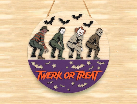 Twerk or Treat Halloween Sign SVG, Funny Laser Cut File for 3mm