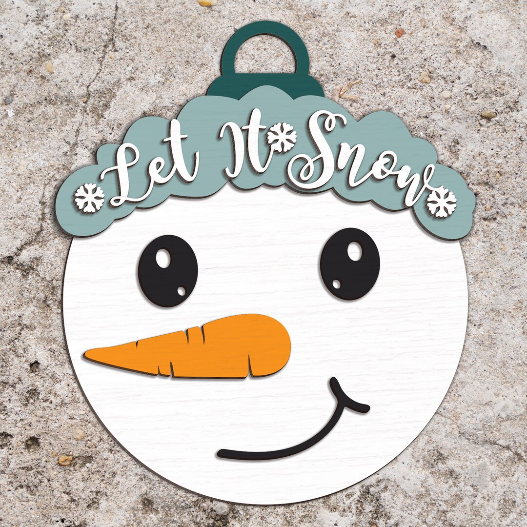 Let It Snow Door Sign Svg, Christmas Door Sign Svg, Snowman Door Hanger ...
