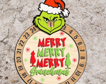 Christmas Cartoon Countdown svg, Christmas Countdown svg, Countdown Calendar SVG, Christmas sign svg, Laser Cut Files, Glowforge svg files