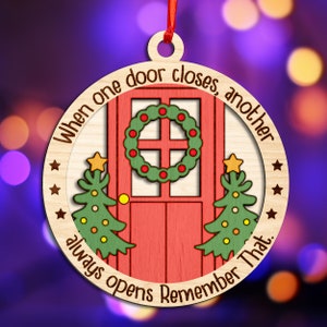 Christmas Door Ornament Svg, Christmas Wreath Ornament SVG, Glowforge Laser Cut Ornament, Glowforge svg files, Christmas Ornament svg