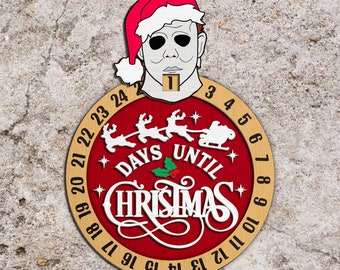 Horror Christmas Countdown svg, Christmas Countdown svg, Countdown Calendar SVG, Christmas sign svg, Laser Cut Files, Glowforge svg files